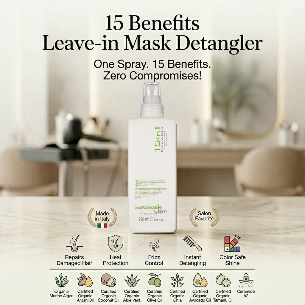 15in1 Benefits Leave-in Hair Mask Detangler Spray with Organic Coconut & Argan Oil